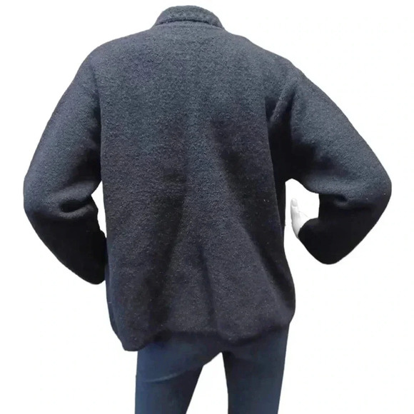Squaw Valley Vintage Black 100% Wool Cardigan  Size Large Petite - Picture 3 of 9